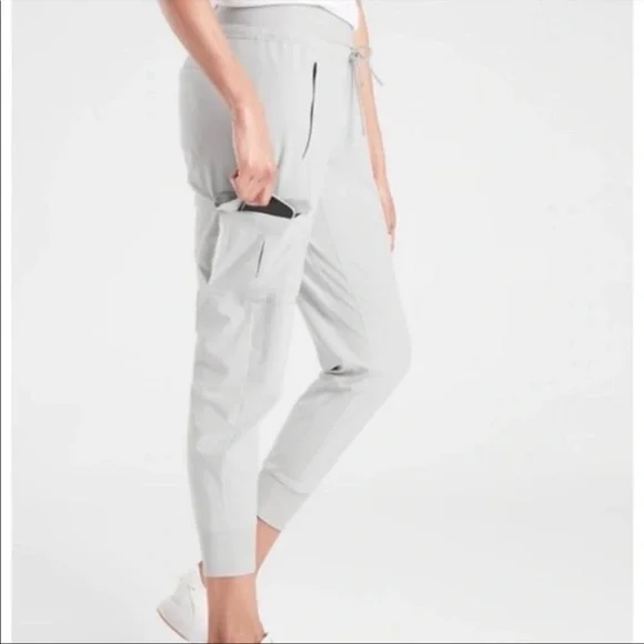 Athleta Light Gray Track Pants - Picture 2 of 10
